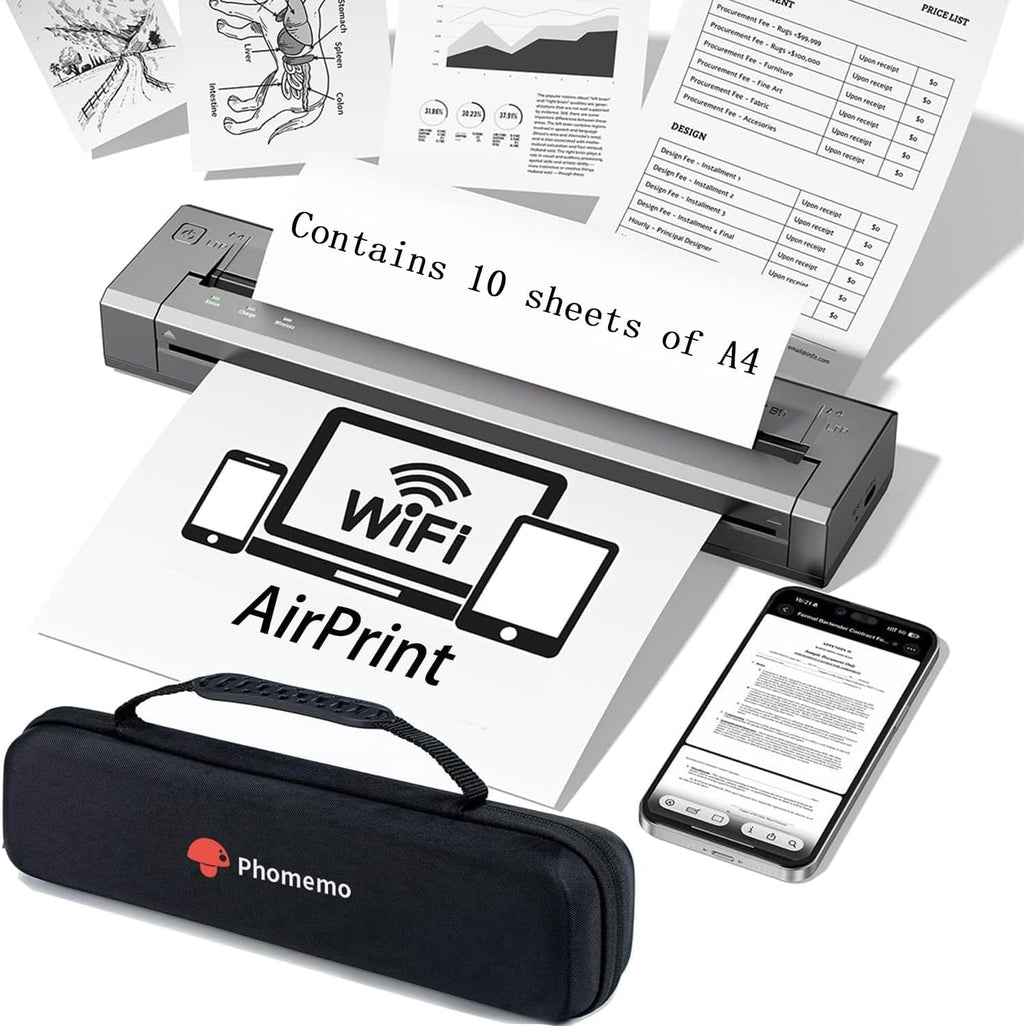 Air Printer - Portable avec étui et AirPrint