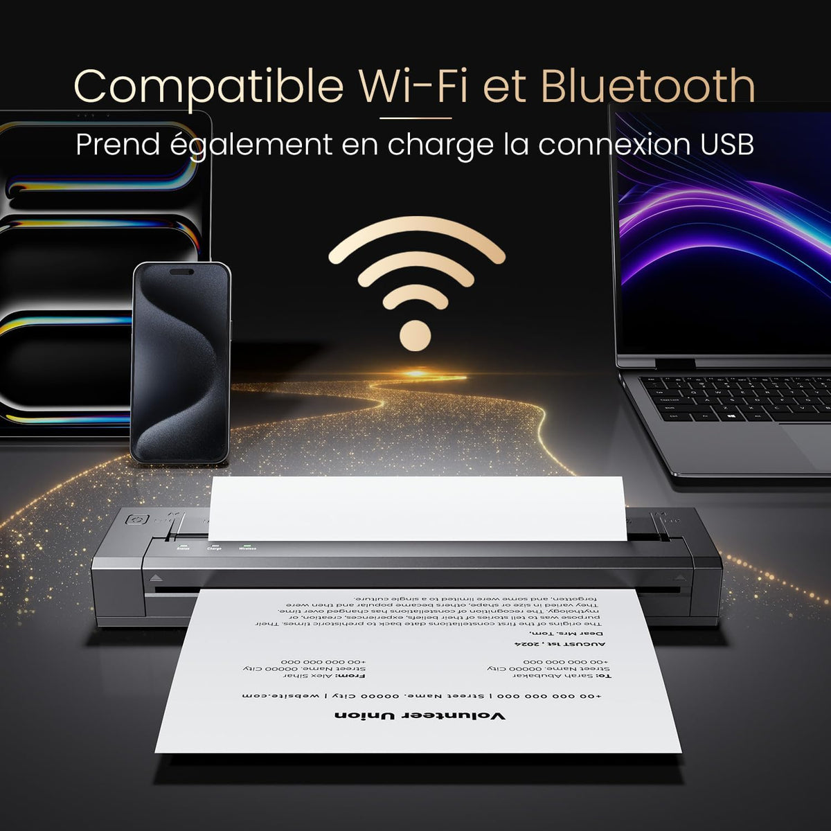 Air Printer - Compatible Wi-Fi et Bluetooth