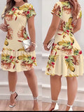 Robe d'été bohème ample à imprimé tropical