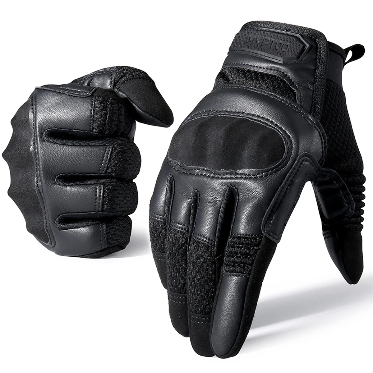 Gants Moto Racing Cuir PU Tactiles — Antidérapants, Enduro & Motocross