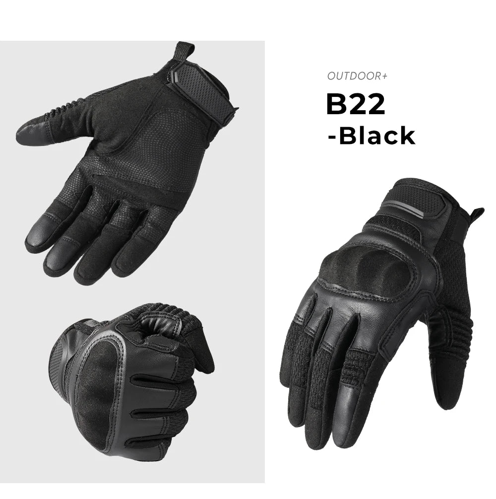 Gants Moto Racing Cuir PU Tactiles — Antidérapants, Enduro & Motocross