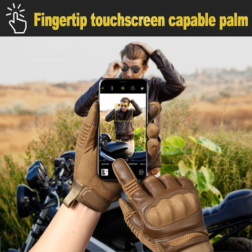 Gants Moto Racing Cuir PU Tactiles — Antidérapants, Enduro & Motocross