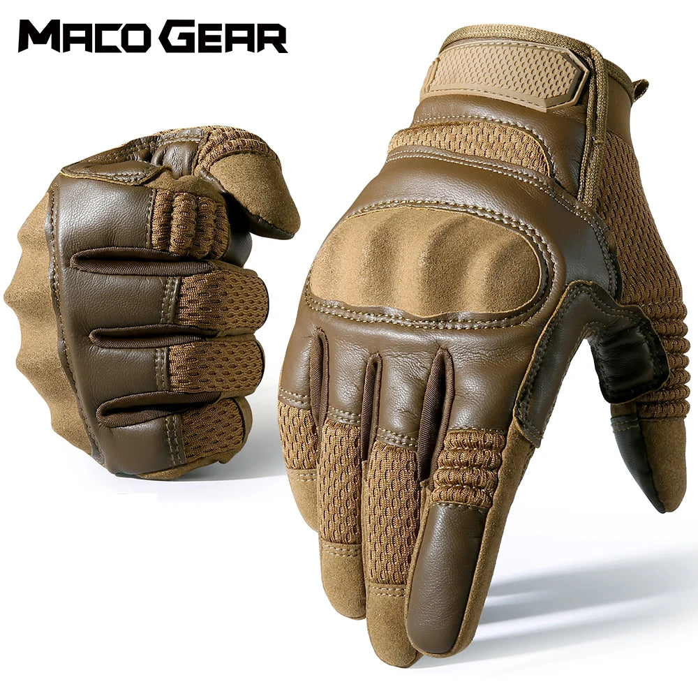 Gants Moto Racing Cuir PU Tactiles — Antidérapants, Enduro & Motocross