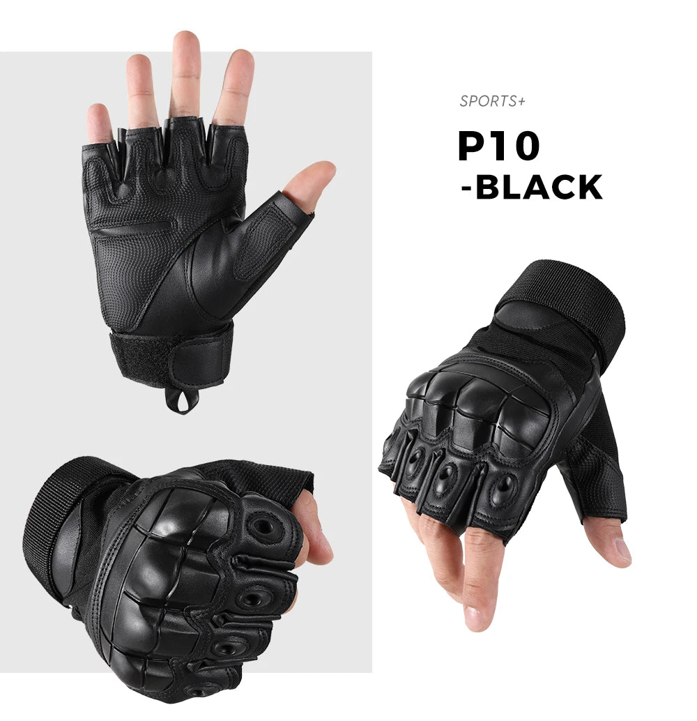 Gants Moto Tactiles Cuir PU — Protection & Grip, Toutes Saisons