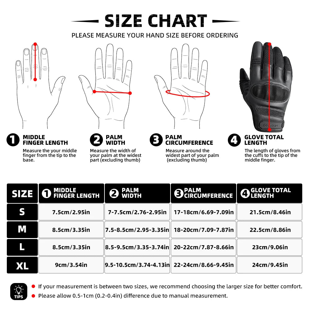 Gants Moto Tactiles Cuir PU — Protection & Grip, Toutes Saisons