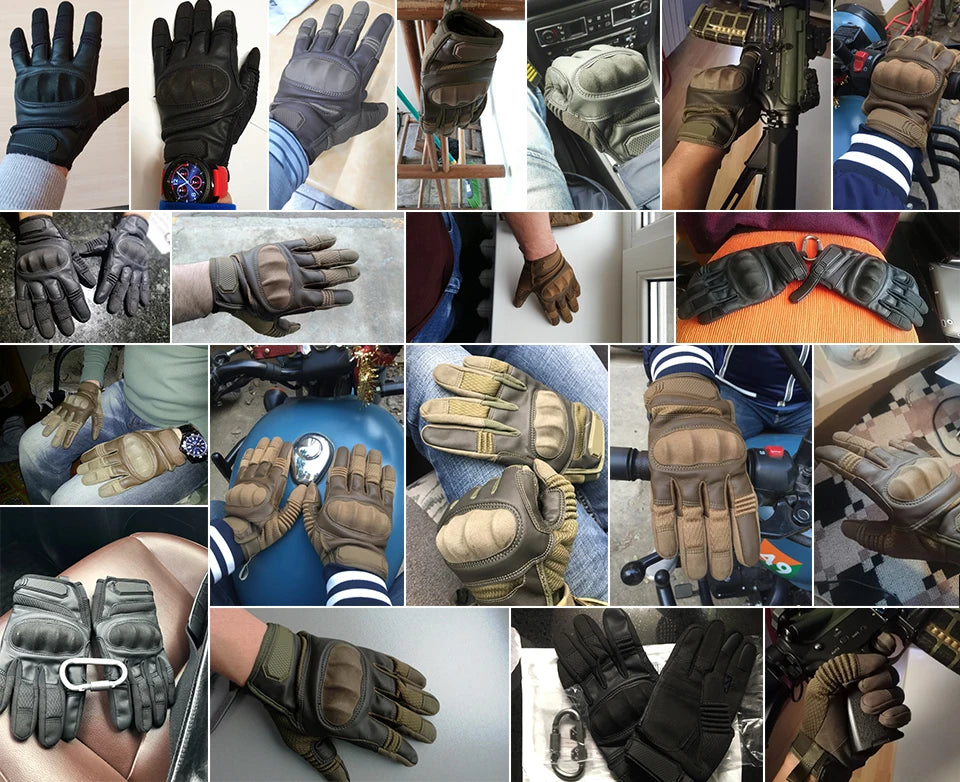 Gants Moto Tactiles Cuir PU — Protection & Grip, Toutes Saisons