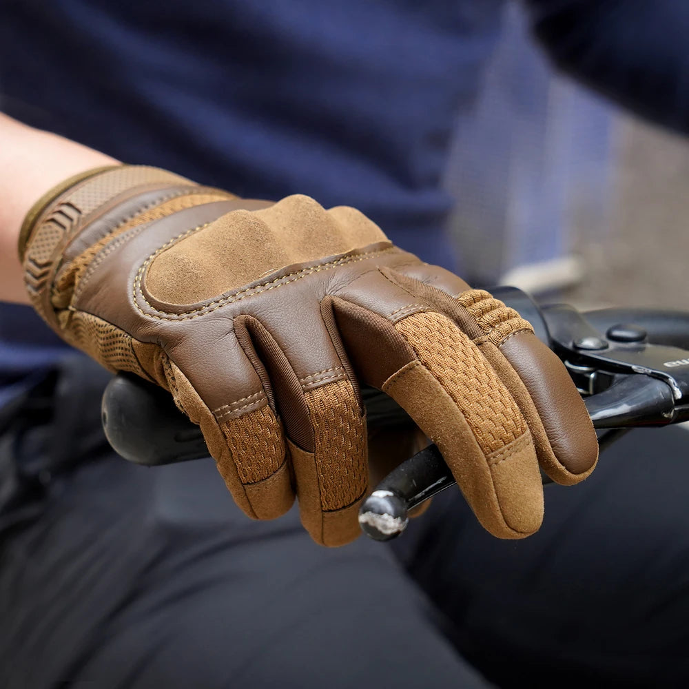 Gants Moto Racing Cuir PU Tactiles — Antidérapants, Enduro & Motocross