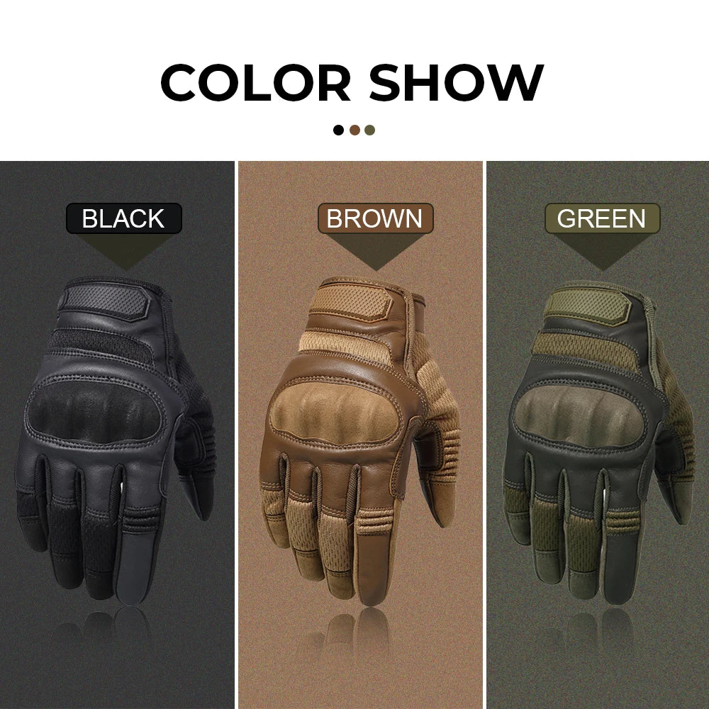 Gants Moto Racing Cuir PU Tactiles — Antidérapants, Enduro & Motocross